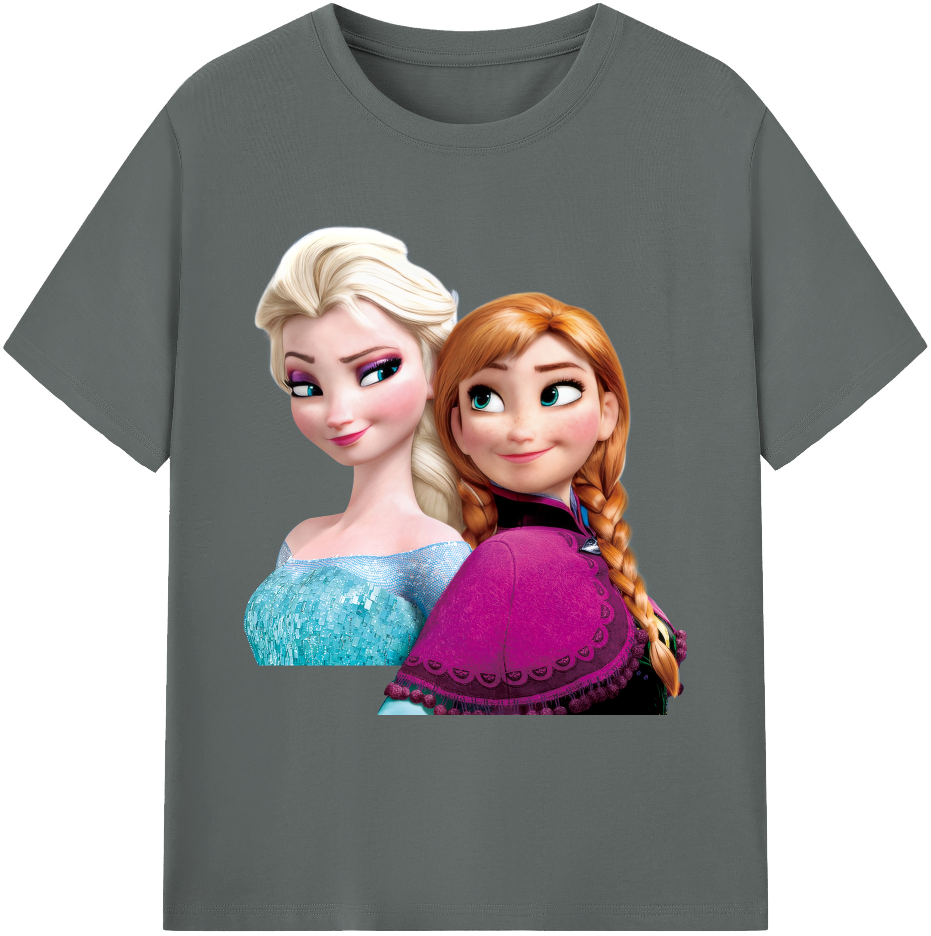 （画像用） アナと雪の女王 アンナ エルサ Frozen Anna Elsa 綿100％ メンズ半袖Tシャツ｜肌触りやわらか＆通気性